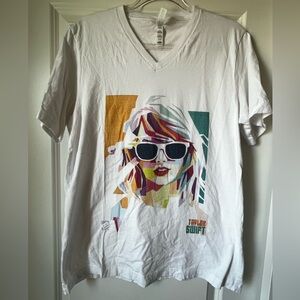 ASOS White V-Neck Tee with Subtle Speckle Detail